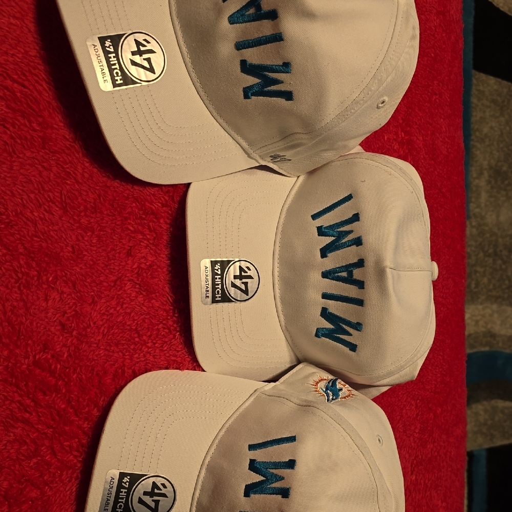47 Brand White and Teal Miami Dolphins Cap